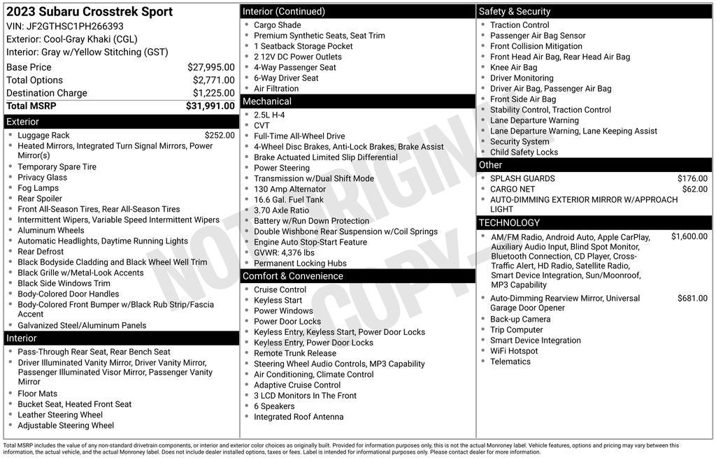 2023 Subaru Crosstrek Sport
