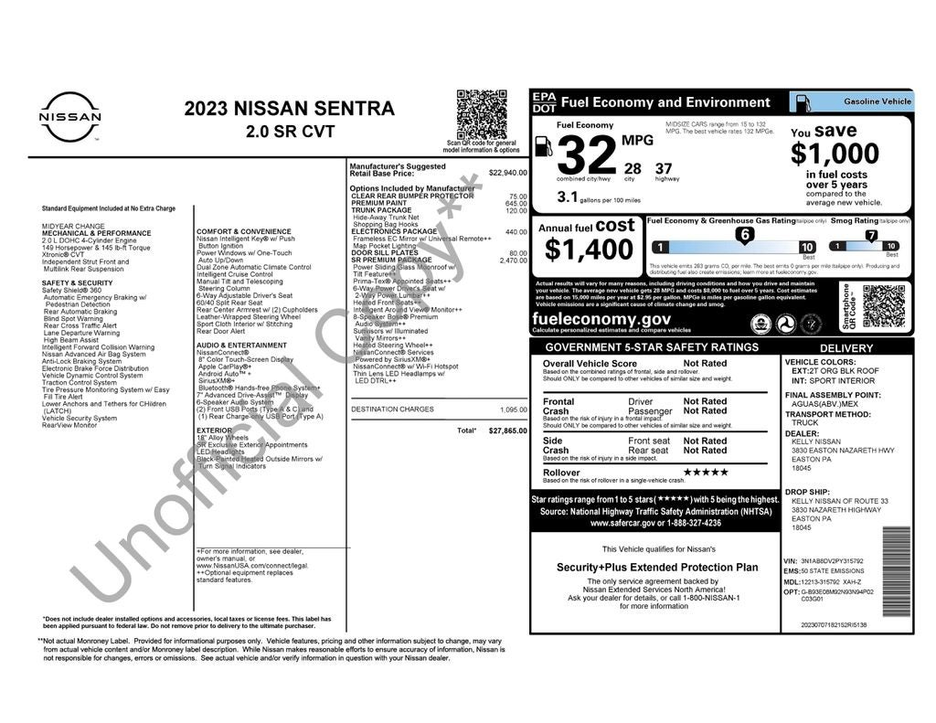 2023 Nissan Sentra SR