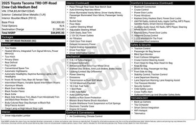 2025 Toyota TACOMA TRD OFFRD TRD Off-Road
