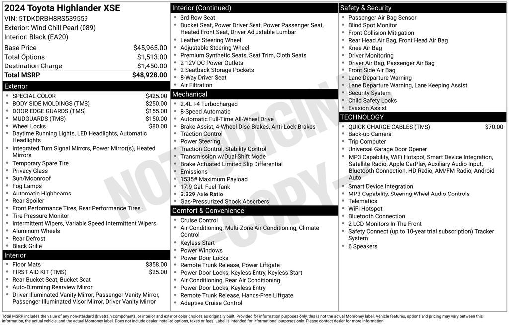 2024 Toyota HIGHLANDER XSE