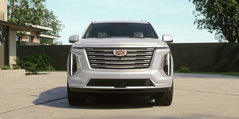 Cadillac vehicle front grill view 